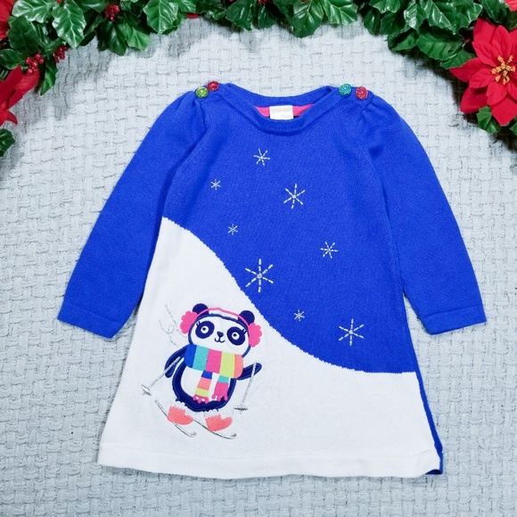Gymboree Other - 2/$24 Gymboree blue/white knit panda Winter dress